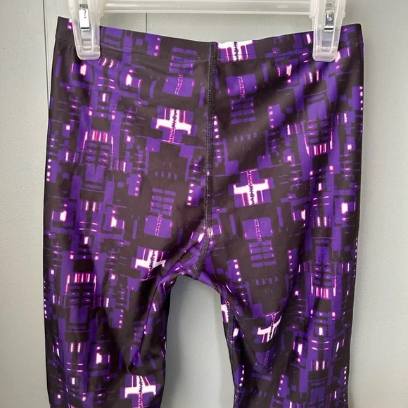 Purple Geometric Youth Competition Swim Shorts - Picture 3 of 3